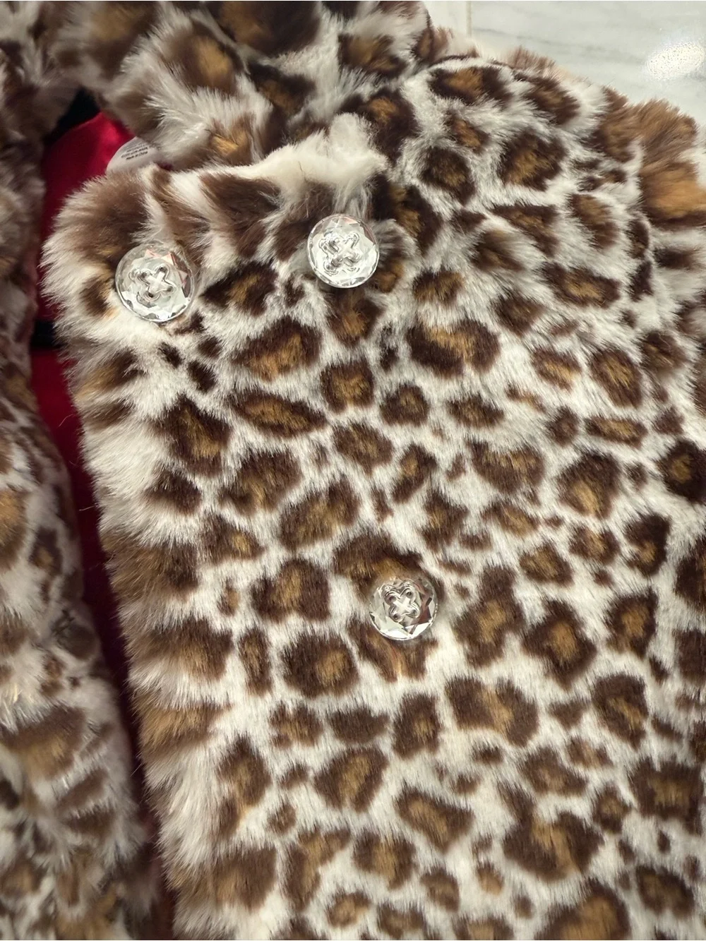 Gymboree faux fur leopard coat